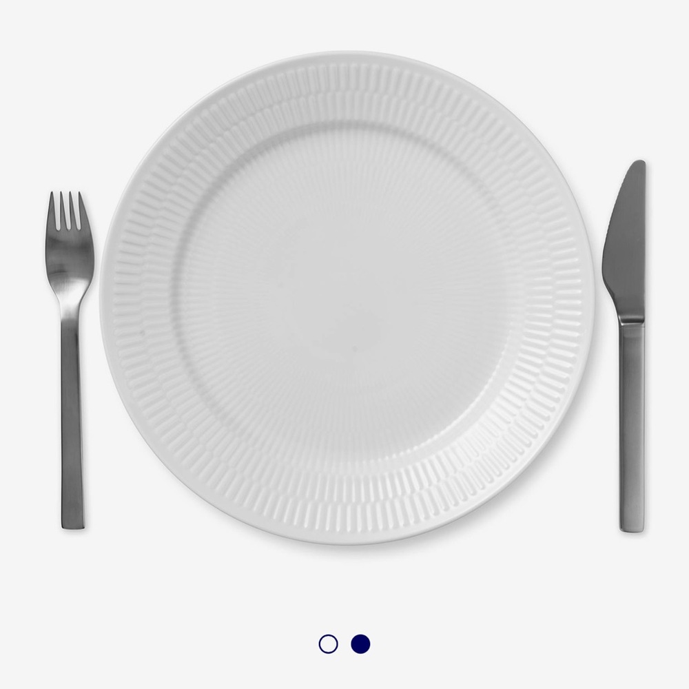 NWT Royal Copenhagen White fluted 27cm plate